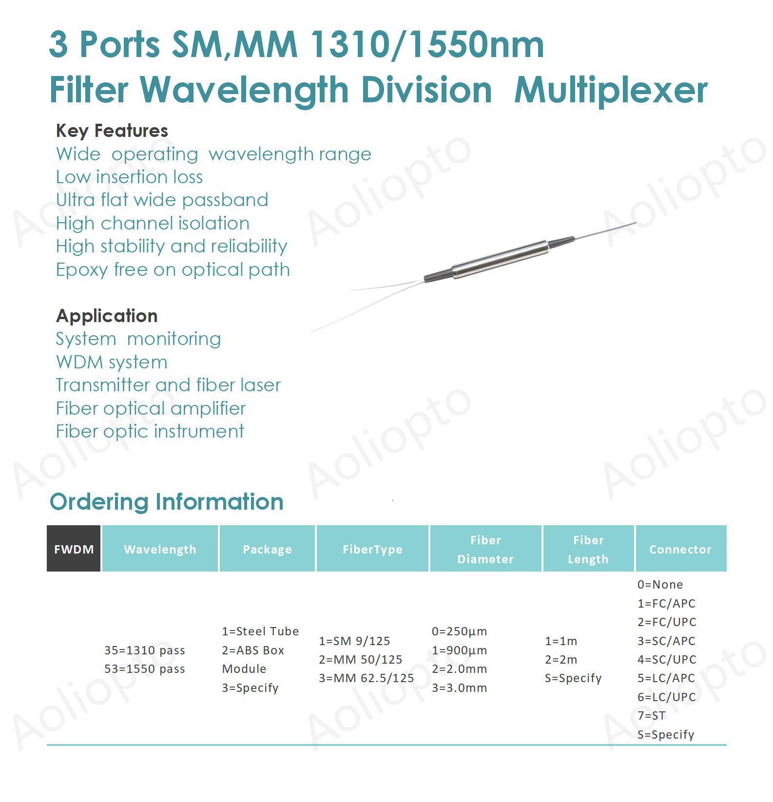 3 Ports SM,MM 1310/1550nm FWDM(图1)